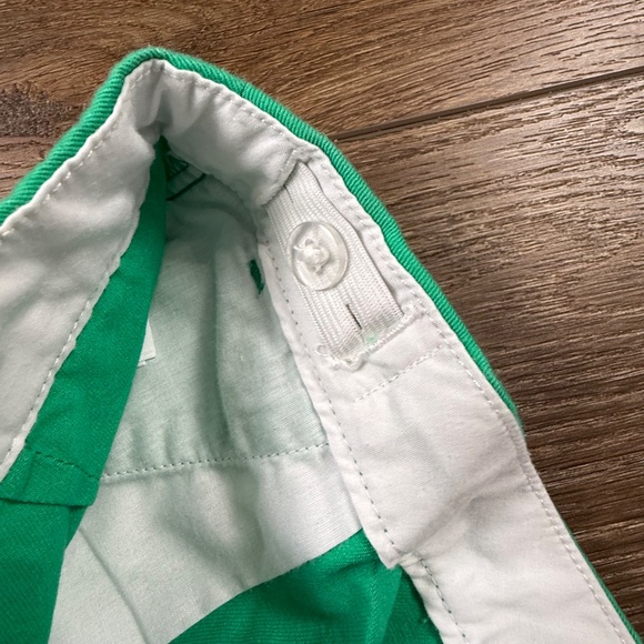 J. Crew Crewcuts Scallop Edge Chino Shorts Green Sz 8 Preppy Adjustable - Picture 6 of 7